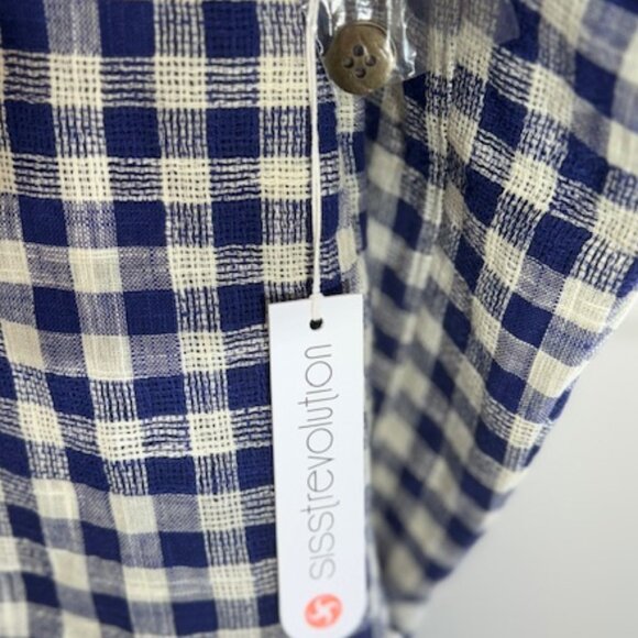 SISSTR evolution Blue and White Gingham Shacket - Picture 4 of 4